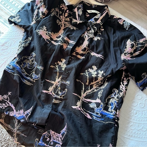 ZARA‎ Oriental Embroidered 2 piece outfit pants + top - Picture 9 of 9